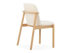 Silla TIFANY de madera de haya y tela blanca – Estilo natural y moderno