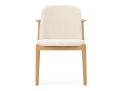 Silla TIFANY de madera de haya y tela blanca – Estilo natural y moderno