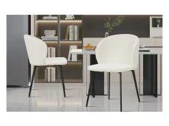 Silla TOLO Tela Bouclé Blanca, dimensiones H80 x L51 x P55, ideal para tu cocina o comedor.