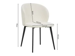 Silla TOLO Tela Bouclé Blanca, dimensiones H80 x L51 x P55, ideal para tu cocina o comedor.