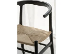 Silla TOON de madera de haya y cuerda: elegancia artesanal-Color Negro