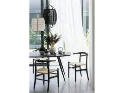 Silla TOON de madera de haya y cuerda: elegancia artesanal-Color Negro