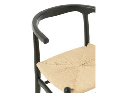 Silla TOON de madera de haya y cuerda: elegancia artesanal-Color Negro