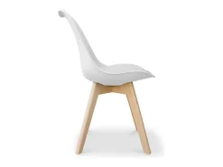 Silla Tula de estilo nórdico - Asiento de piel sintética y patas de madera clara-Color Azul turquesa