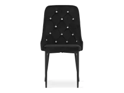 Silla Valora AMORE de terciopelo negro con patas de metal x1