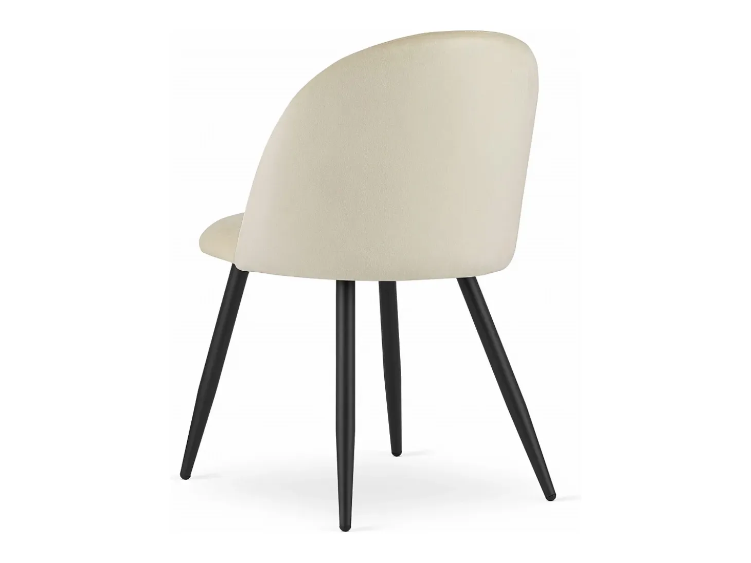 Silla Valora BELLO de terciopelo beige con patas negras