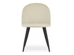 Silla Valora BELLO de terciopelo beige con patas negras
