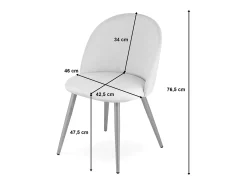 Silla Valora BELLO, terciopelo azul marino, patas negras, juego de 2