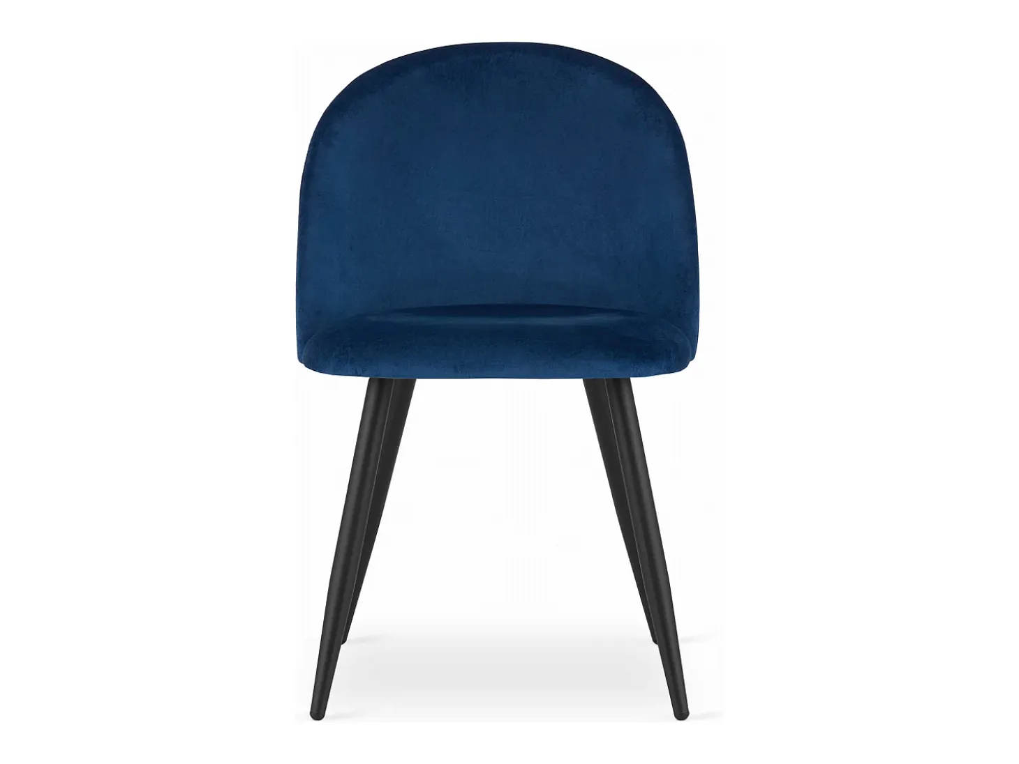 Silla Valora BELLO, terciopelo azul marino, patas negras, juego de 2