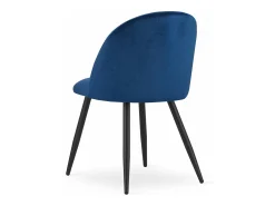 Silla Valora BELLO, terciopelo azul marino, patas negras, juego de 2