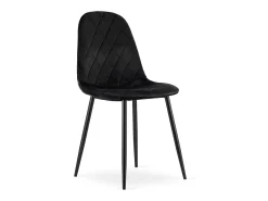 Silla Valora DAPI de terciopelo negro con patas de metal x2