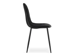 Silla Valora DAPI de terciopelo negro con patas de metal x1