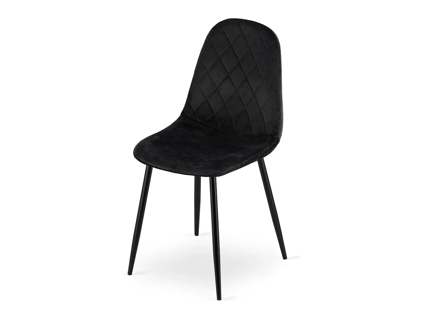 Silla Valora DAPI de terciopelo negro con patas de metal x1