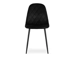 Silla Valora DAPI de terciopelo negro con patas de metal x1