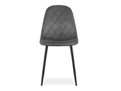 Silla Valora DAPI de terciopelo gris oscuro con patas de metal x1