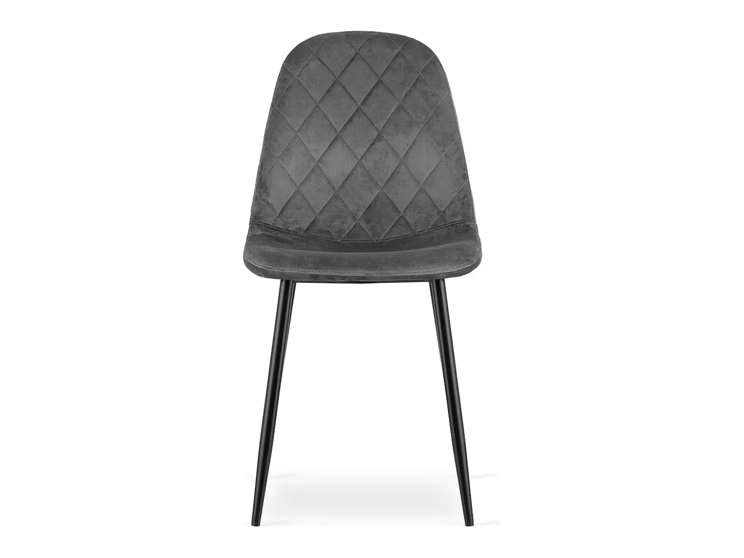 Silla Valora DAPI de terciopelo gris oscuro con patas de metal x1