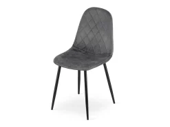 Silla Valora DAPI de terciopelo gris oscuro con patas de metal x1