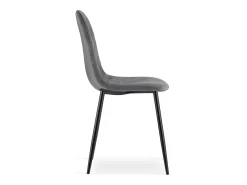 Silla Valora DAPI de terciopelo gris oscuro con patas de metal x1