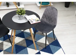 Silla Valora DAPI de terciopelo gris oscuro con patas de metal x1