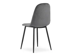 Silla Valora DAPI de terciopelo gris oscuro con patas de metal x1