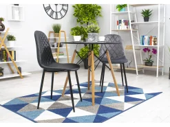 Silla Valora DAPI de terciopelo gris oscuro con patas de metal x1