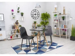 Silla Valora DAPI de terciopelo gris oscuro con patas de metal x1