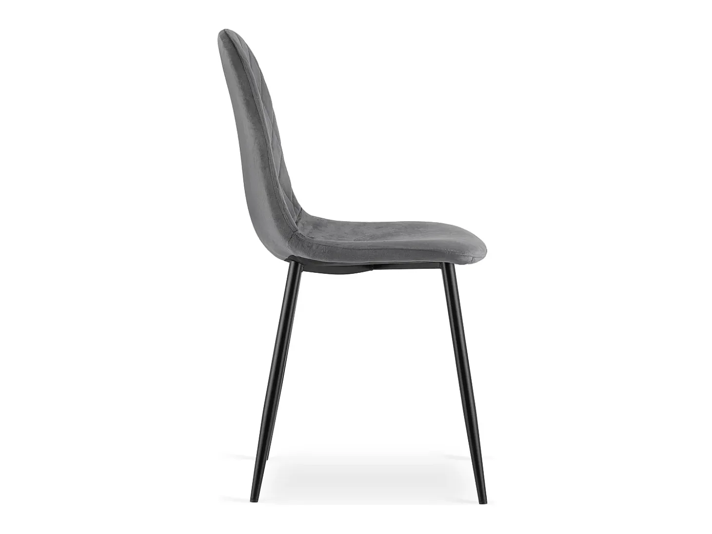 Silla Valora DAPI, terciopelo gris oscuro, diseño moderno (x3)