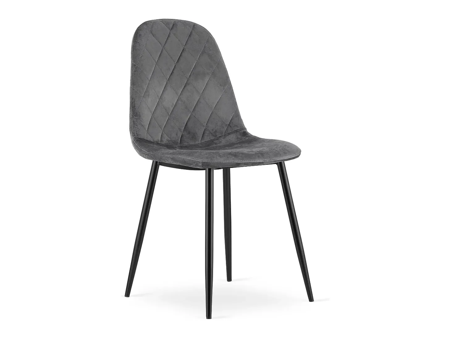 Silla Valora DAPI, terciopelo gris oscuro, diseño moderno (x3)