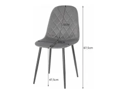 Silla Valora DAPI, terciopelo azul marino, diseño moderno (x4)