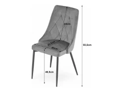 Silla Valora IMOLA, terciopelo azul marino, diseño moderno (x3)