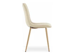 Silla Valora JEWA, tapizada en terciopelo beige claro, con patas color madera (x4)