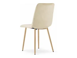 Silla Valora JEWA, tapizada en terciopelo beige claro, con patas color madera (x4)