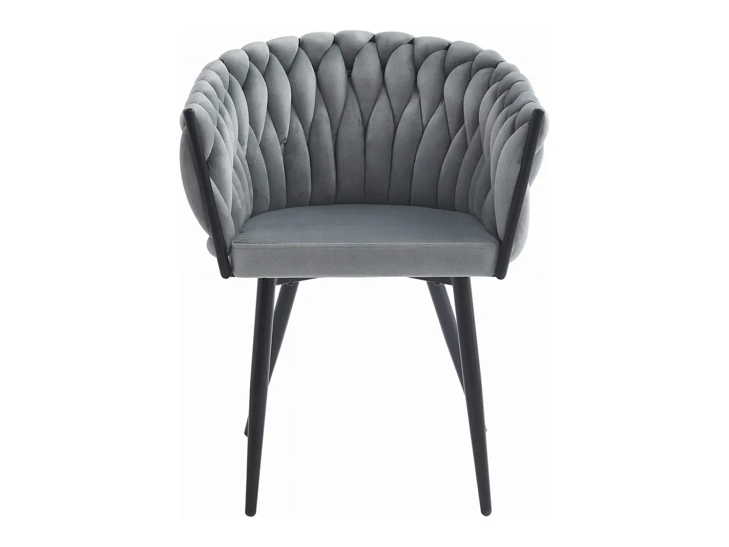 Silla Valora MAYAN, tapizada en terciopelo gris claro (x2)