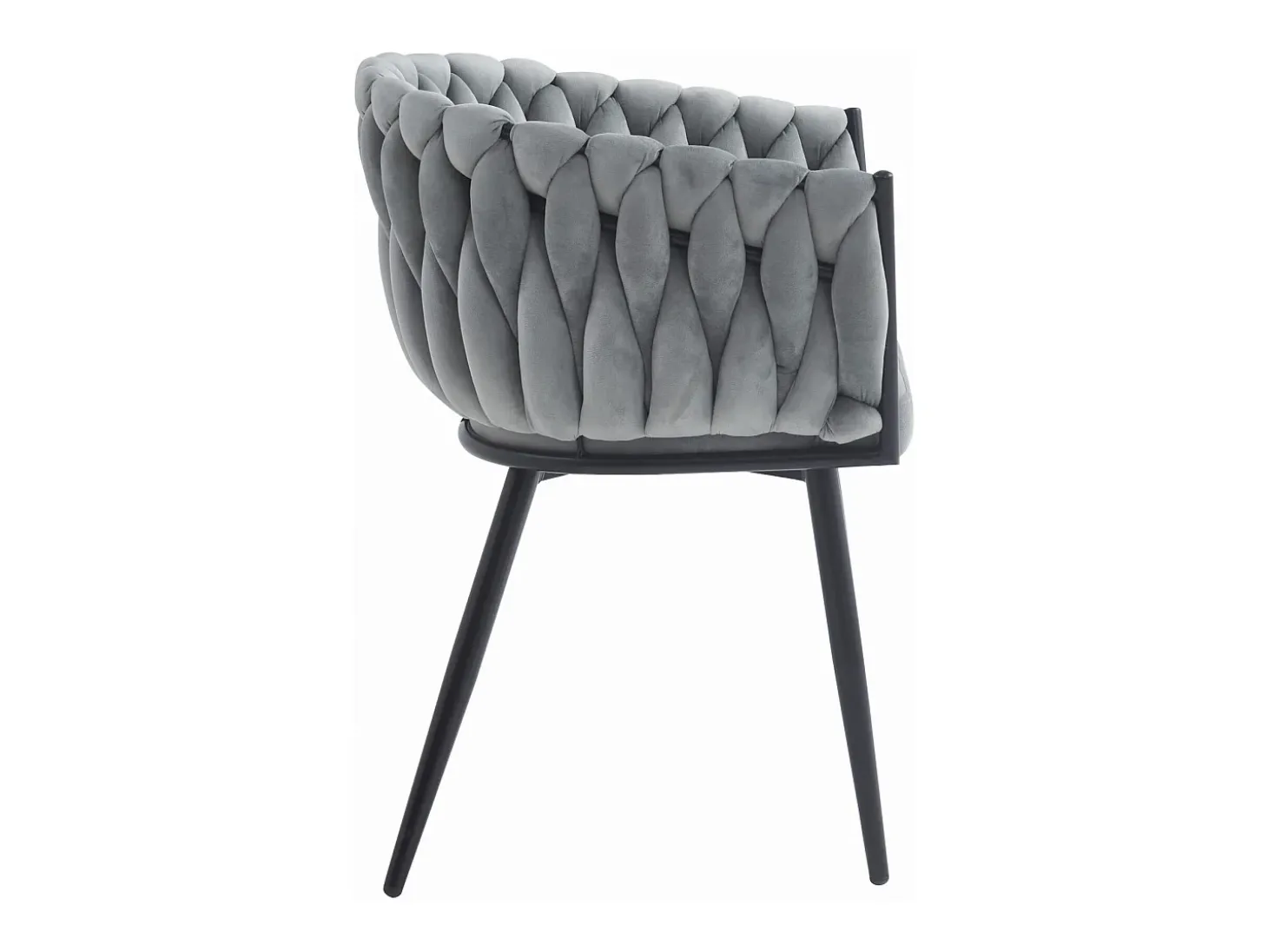 Silla Valora MAYAN, tapizada en terciopelo gris claro (x2)