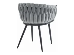 Silla Valora MAYAN, tapizada en terciopelo gris claro (x2)