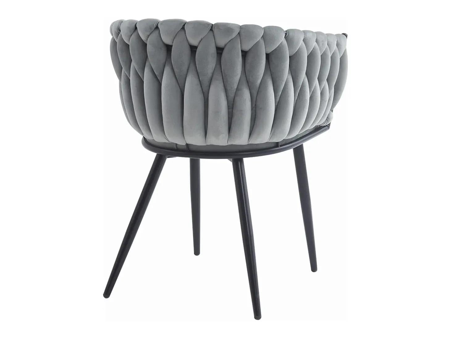 Silla Valora MAYAN, tapizada en terciopelo gris claro (x2)