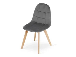 Silla Valora NUUC, terciopelo gris oscuro, diseño ergonómico (x4)