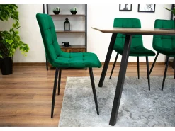 Silla Valora PYRA de terciopelo verde oscuro, diseño moderno (x3)