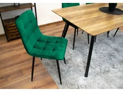 Silla Valora PYRA de terciopelo verde oscuro, diseño moderno (x3)