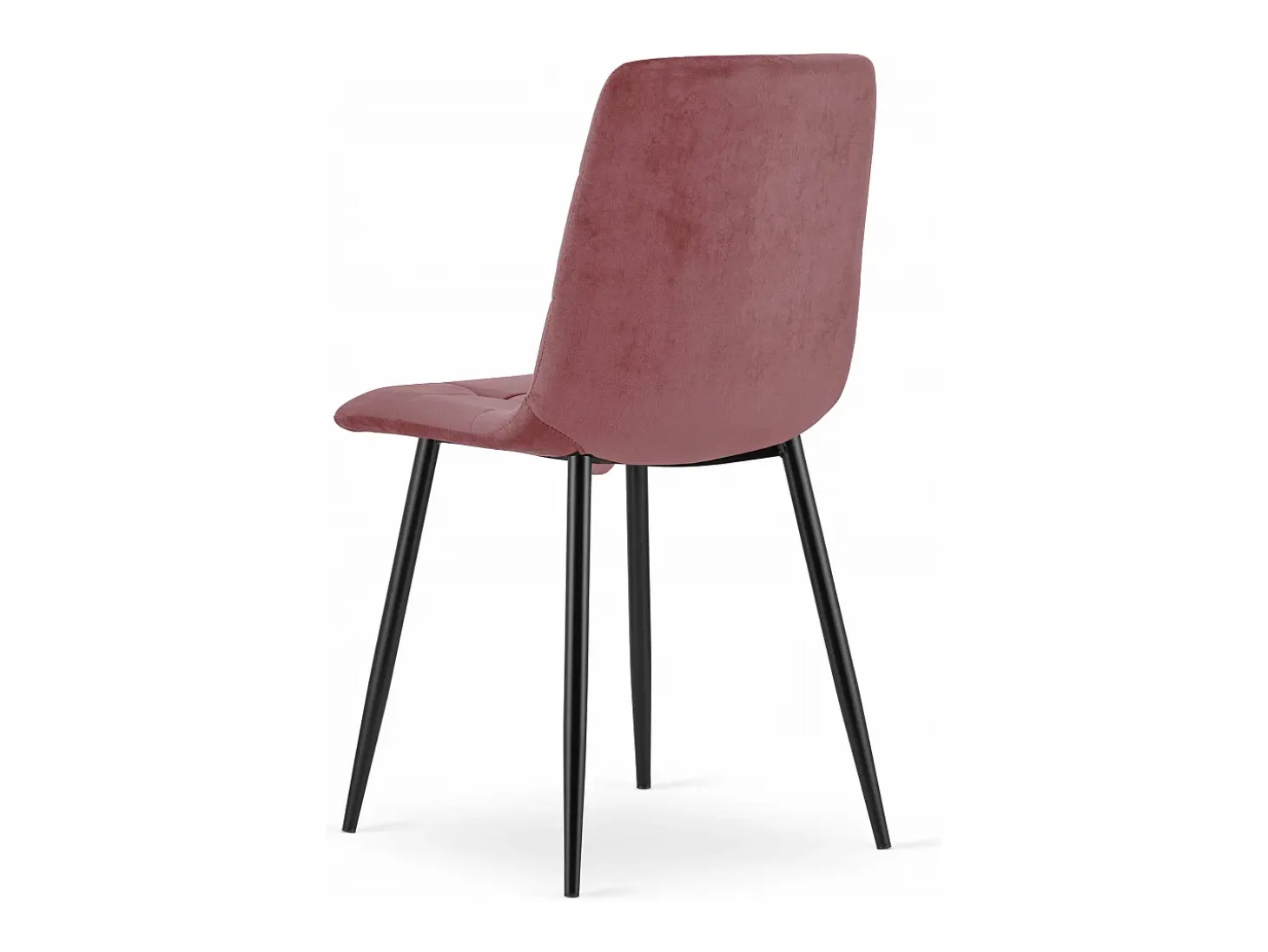 Silla Valora PYRA, terciopelo rosa, patas negras, diseño moderno (x4)
