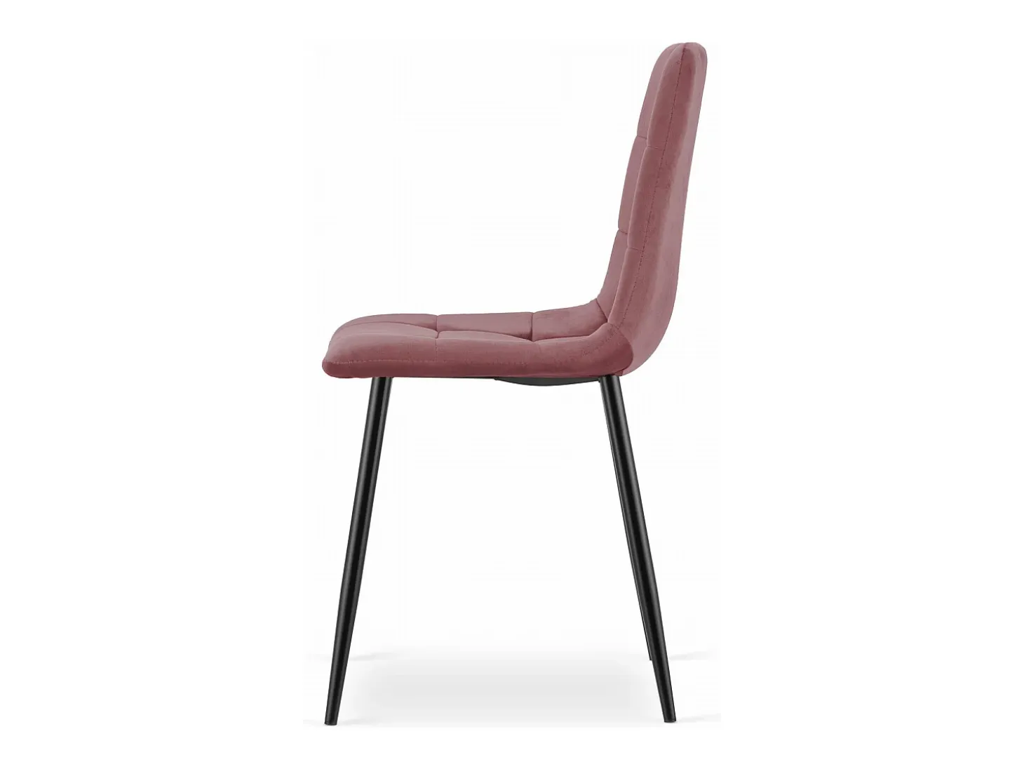 Silla Valora PYRA, terciopelo rosa, patas negras, diseño moderno (x4)