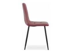 Silla Valora PYRA, terciopelo rosa, patas negras, diseño moderno (x4)