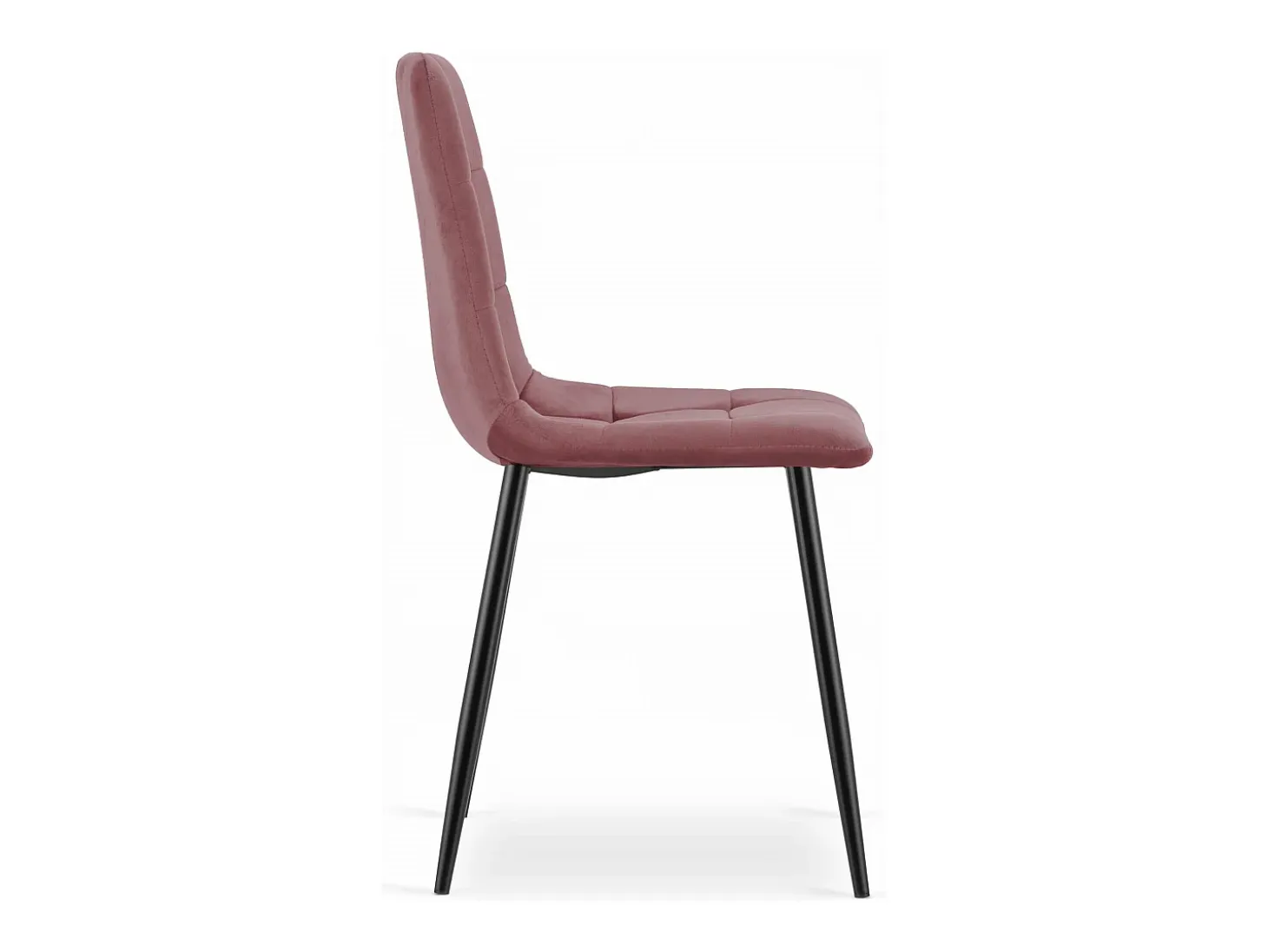 Silla Valora PYRA, terciopelo rosa, patas negras, diseño moderno (x4)
