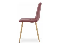 Silla Valora PYRA, terciopelo rosa, patas de madera, diseño moderno (x4)