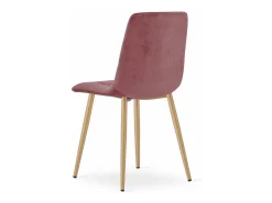 Silla Valora PYRA, terciopelo rosa, patas de madera, diseño moderno (x2)