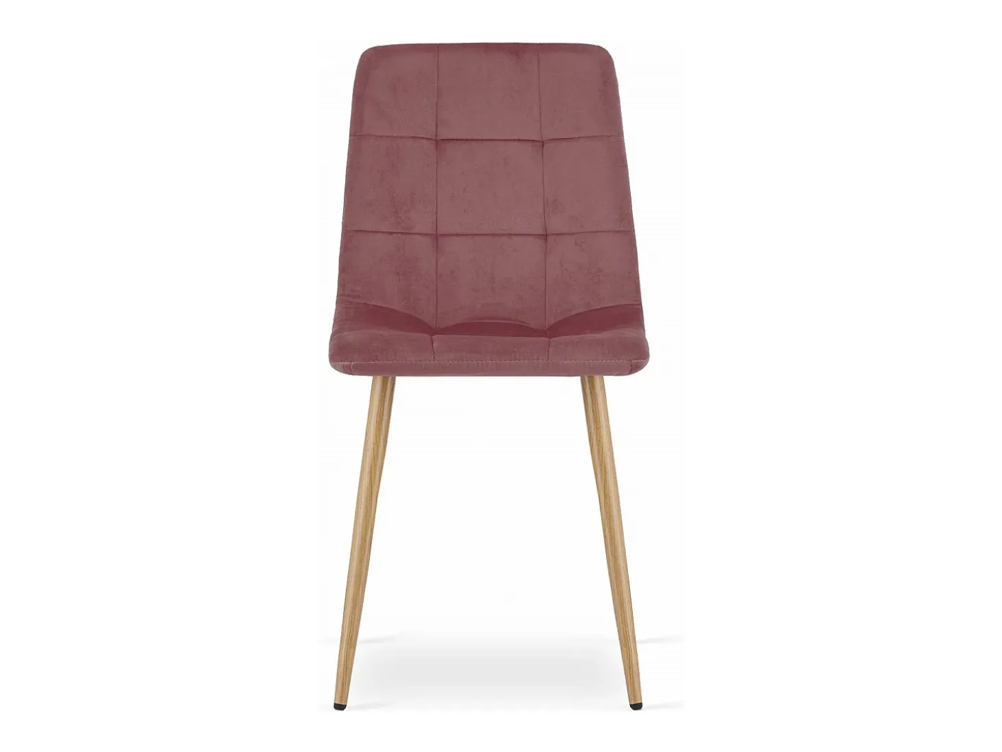 Silla Valora PYRA, terciopelo rosa, patas de madera, diseño moderno (x2)