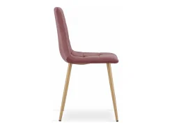 Silla Valora PYRA, terciopelo rosa, patas de madera, diseño moderno (x2)