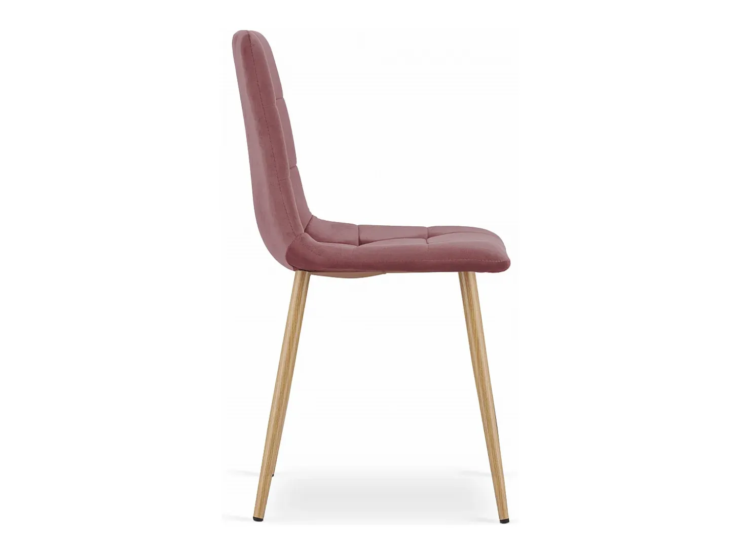 Silla Valora PYRA, terciopelo rosa, patas de madera, diseño moderno (x2)