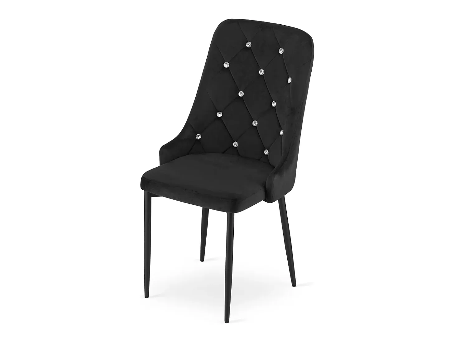 Silla Valora REMI de terciopelo negro con patas de metal x3