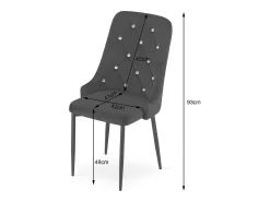 Silla Valora REMI de terciopelo negro con patas de metal x3